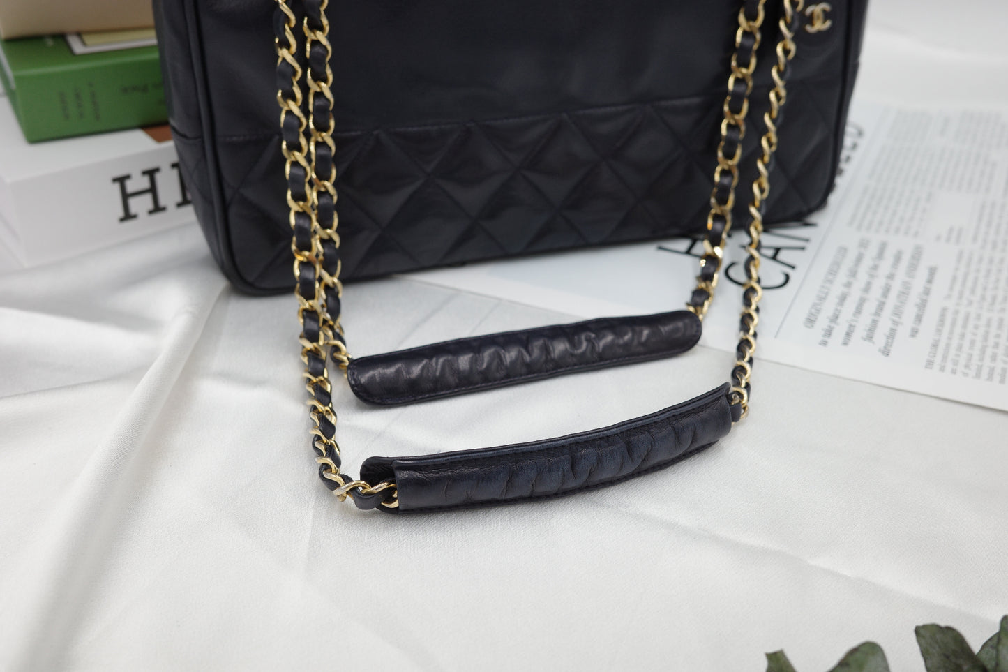 Chanel navy tote bag