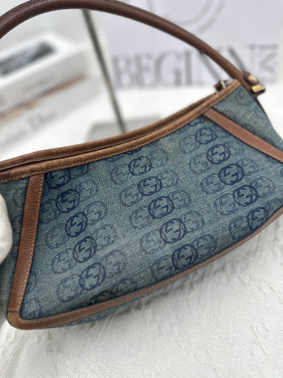 GUCCI Denim Shoulder Bag