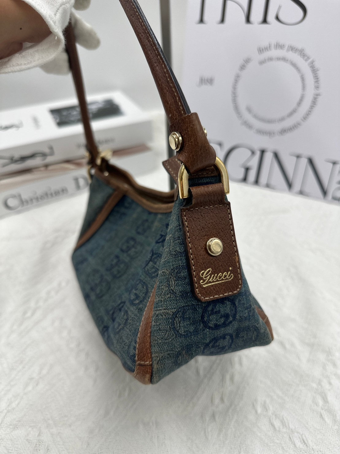 GUCCI Denim Shoulder Bag