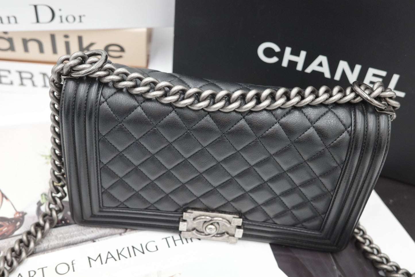 Chanel Boy 25 (Silver Hardware)