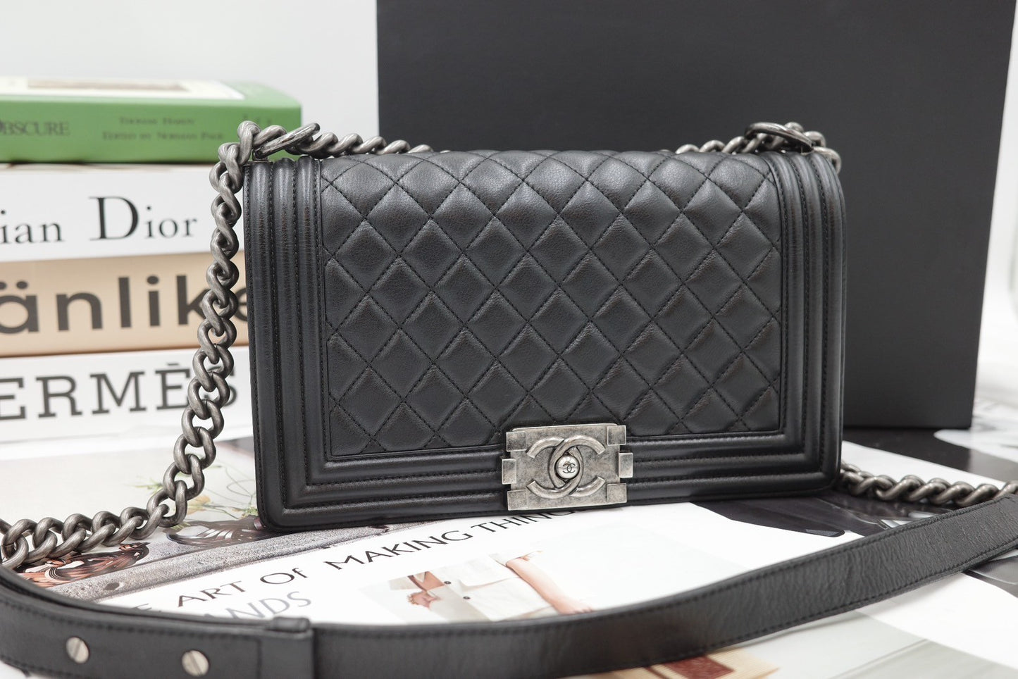 Chanel Boy 25 (Silver Hardware)