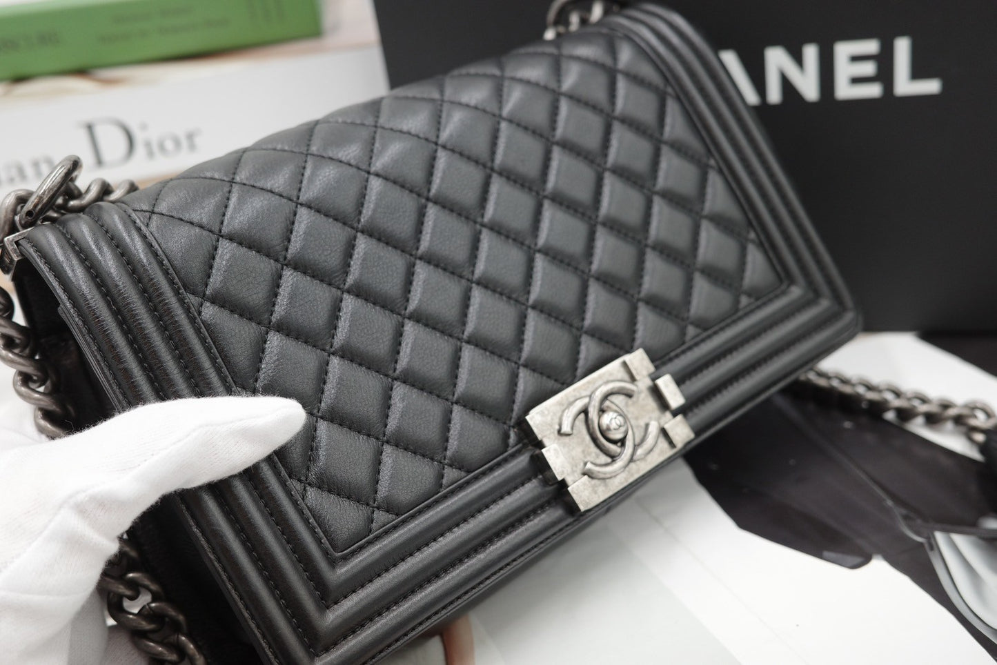 Chanel Boy 25 (Silver Hardware)